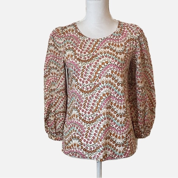 Loft Garden Shimmer Tie Back Mixed Media Top Size XS NWT - Picture 1 of 13